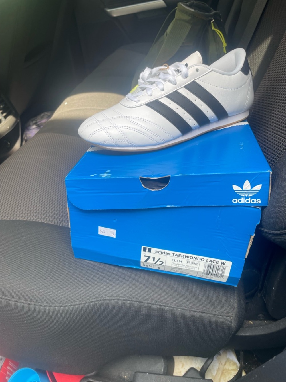 adidas White Black Taekwondo Lace-Up Sneakers Women